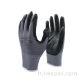 HESPAX 15G gants industriels en nylon gris microfoam nitrile